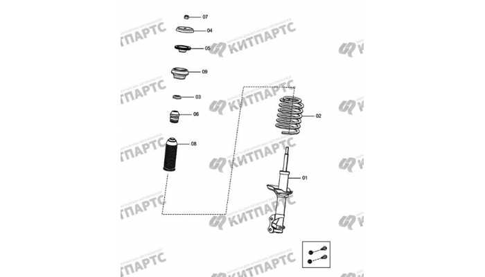 Front sliding column assembly FAW