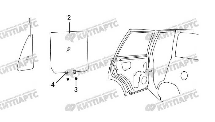 Стекло задней двери Great Wall